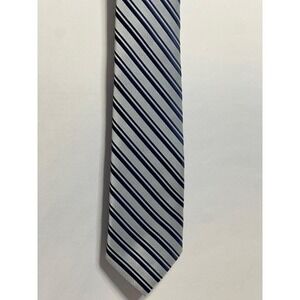 Striped Silk Tie Blue and Silver Diagonal‎ Pattern Business Casual 0366